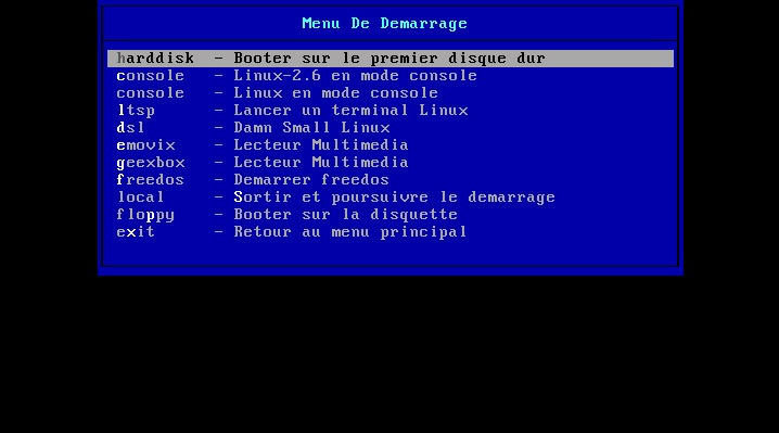 Boot Menu