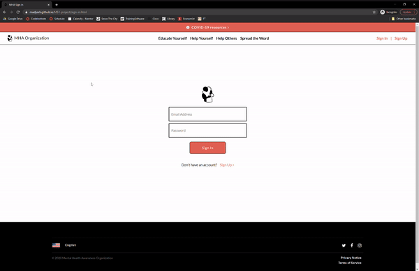 Gif showing the effect of the use of the current sign-in and sign-up utilities in the 'Sign In' and 'Sign Up' pages, respectively