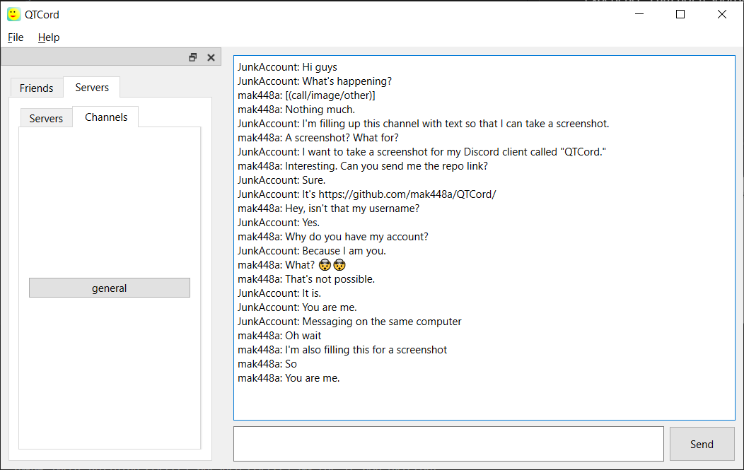 Screenshot of QTCord