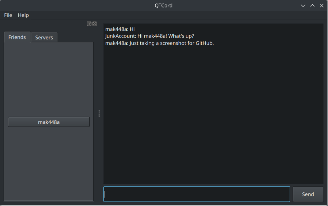 Screenshot of QTCord