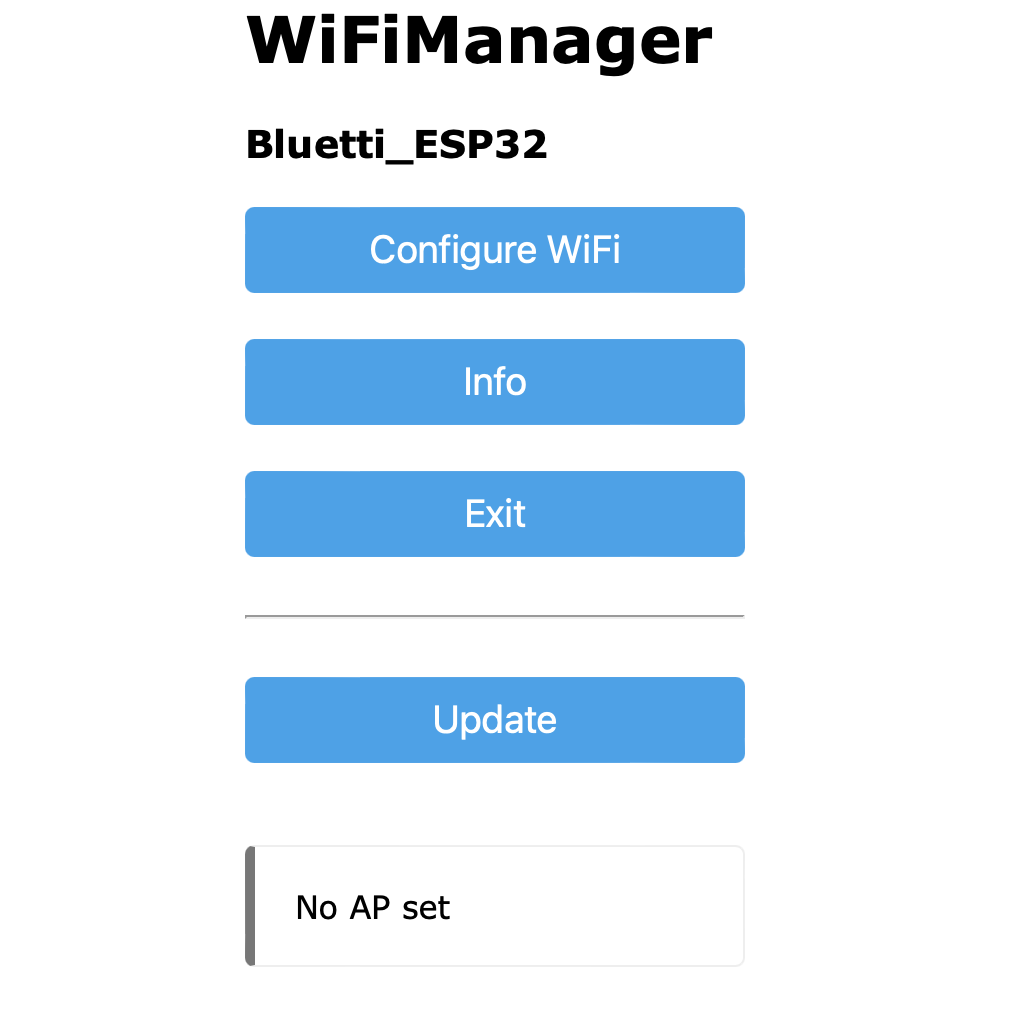 Wifi Manager start menu