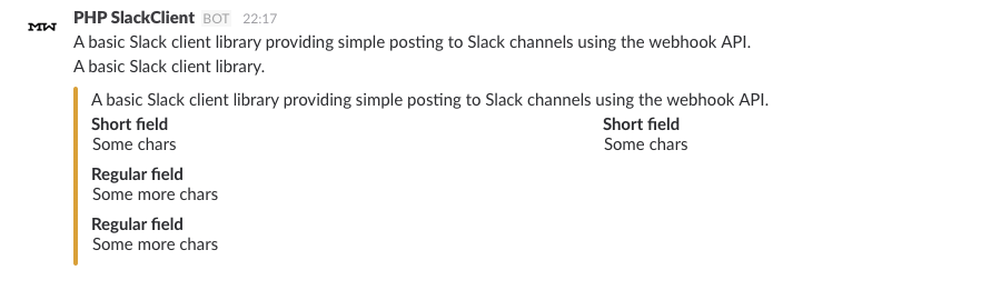 Slack Example Post