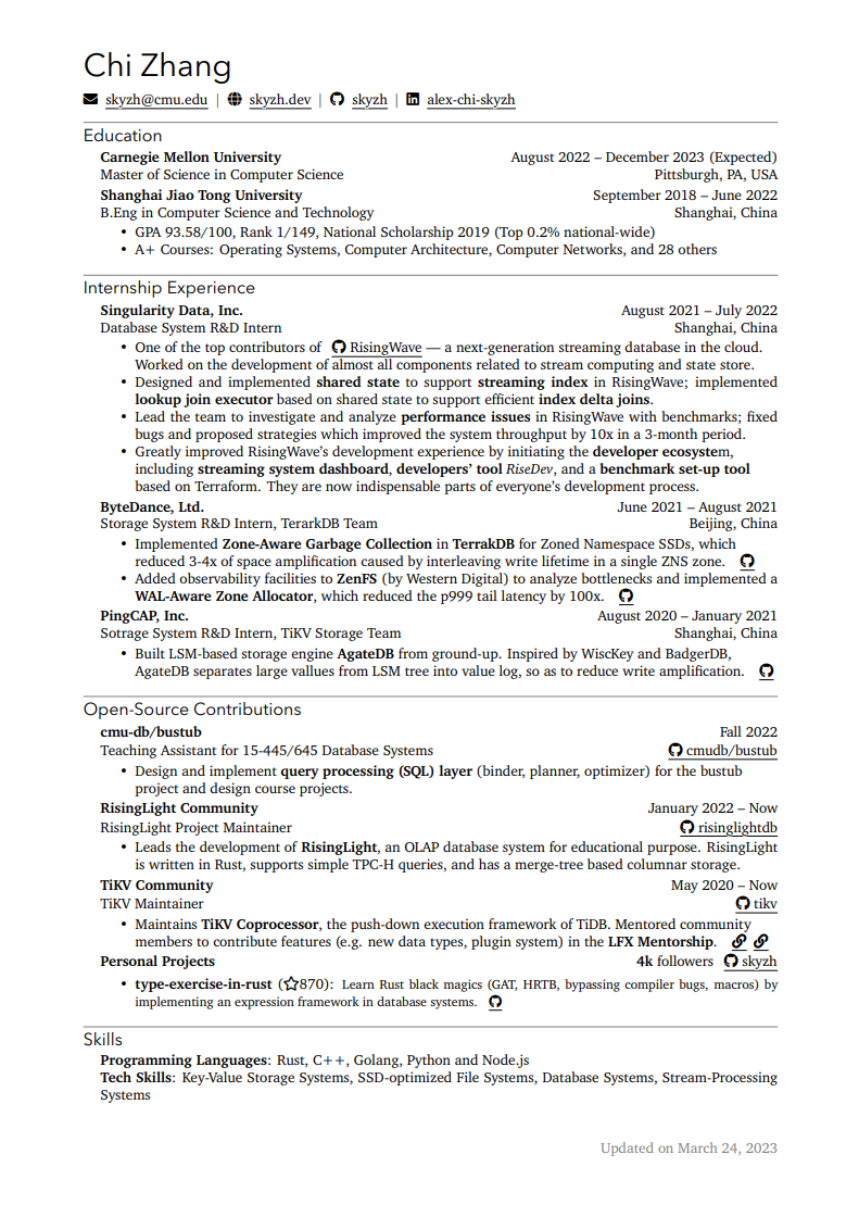 Sample output of Chi-CV template