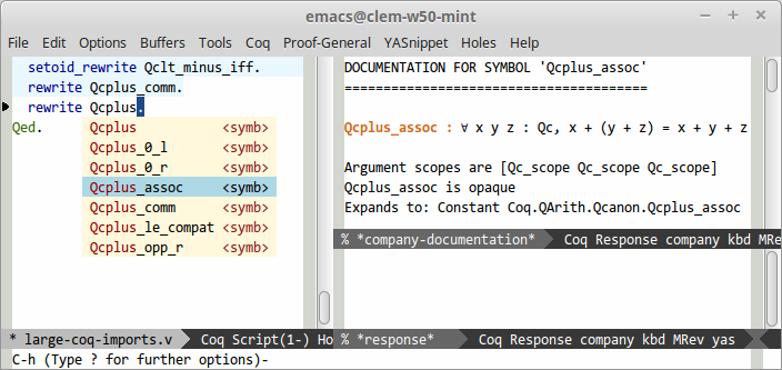 Autocompletion of symbol names with type annotations