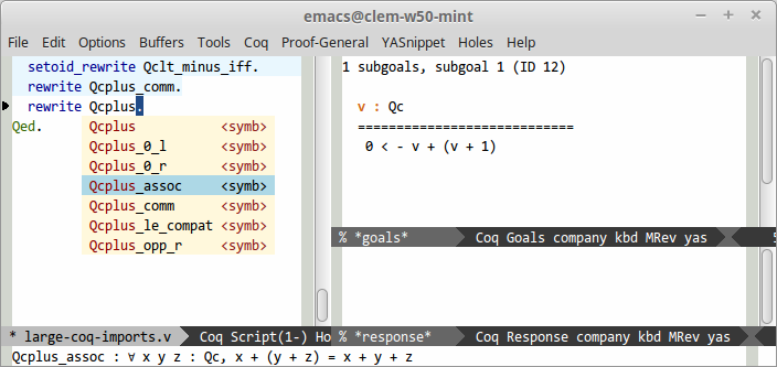 Autocompletion of symbol names