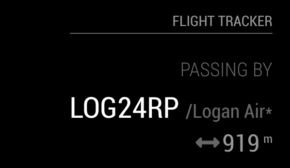Screenshot of the Flight Tracker module - Passing by
