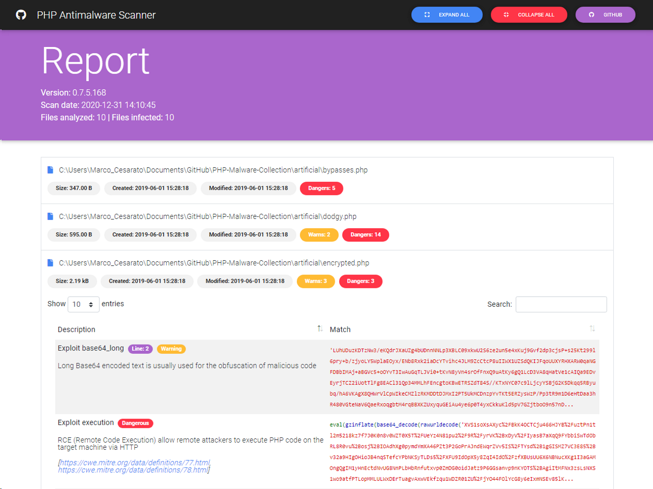 Screen Report