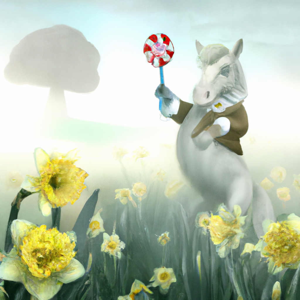 Generated image of bunny on horse
