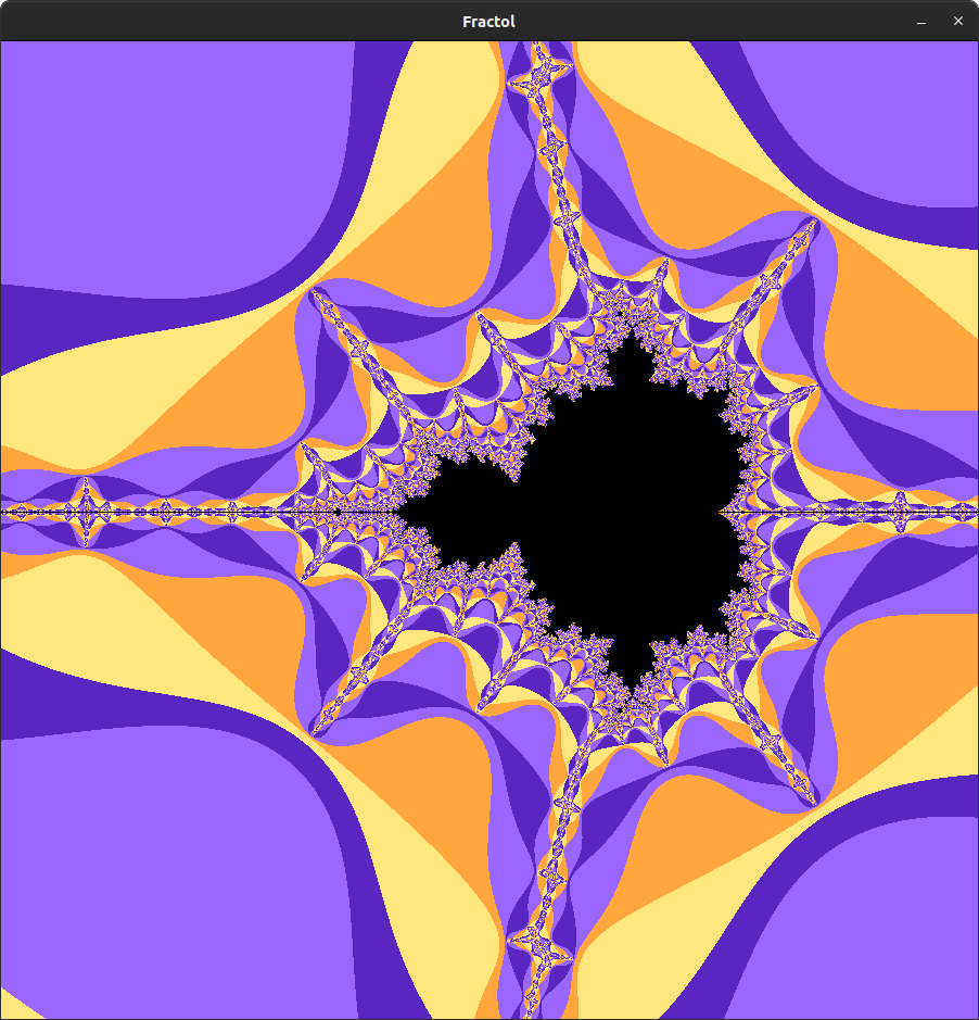 Fract-ol purple and yellow striped Mandelbrot by mcombeau