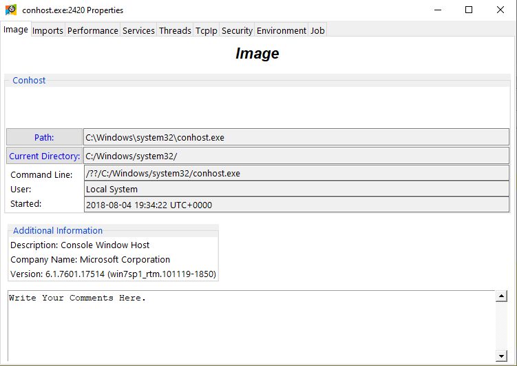 Process properties