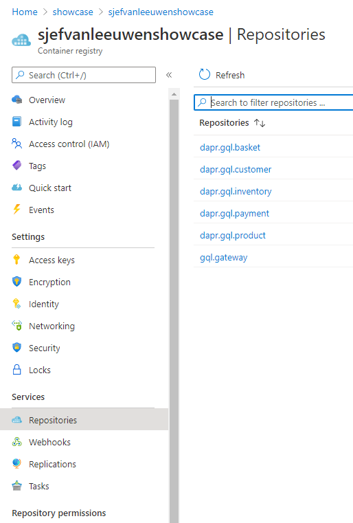 azure portal repositories