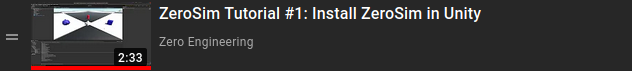 Tutorial #1: Install ZeroSim in Unity