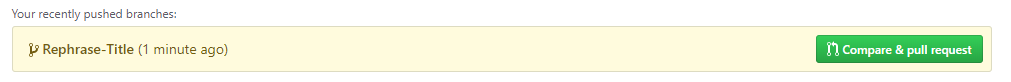 Compare & Pull request