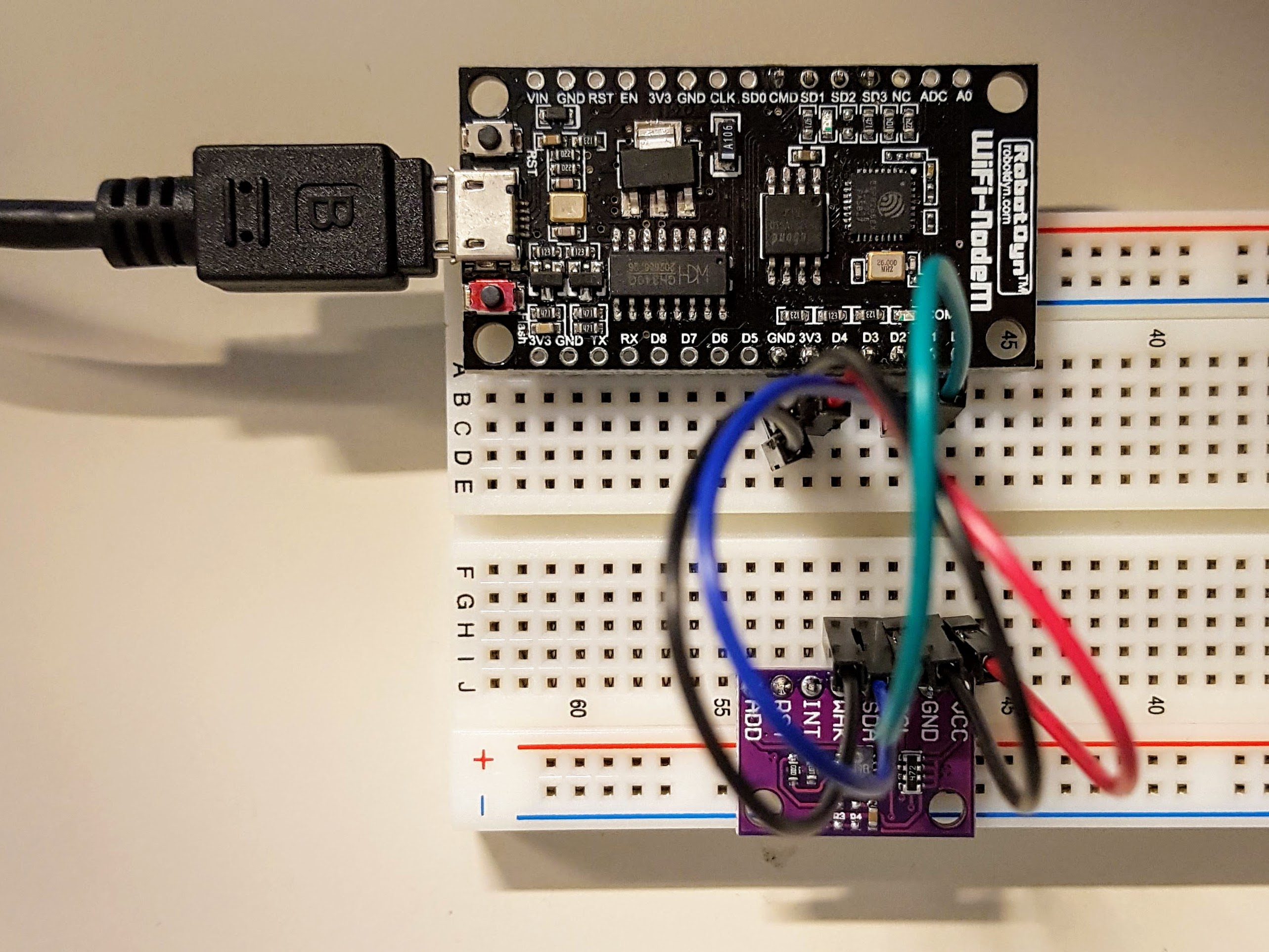 Conexión del sensor CCS811 con una placa protoboard