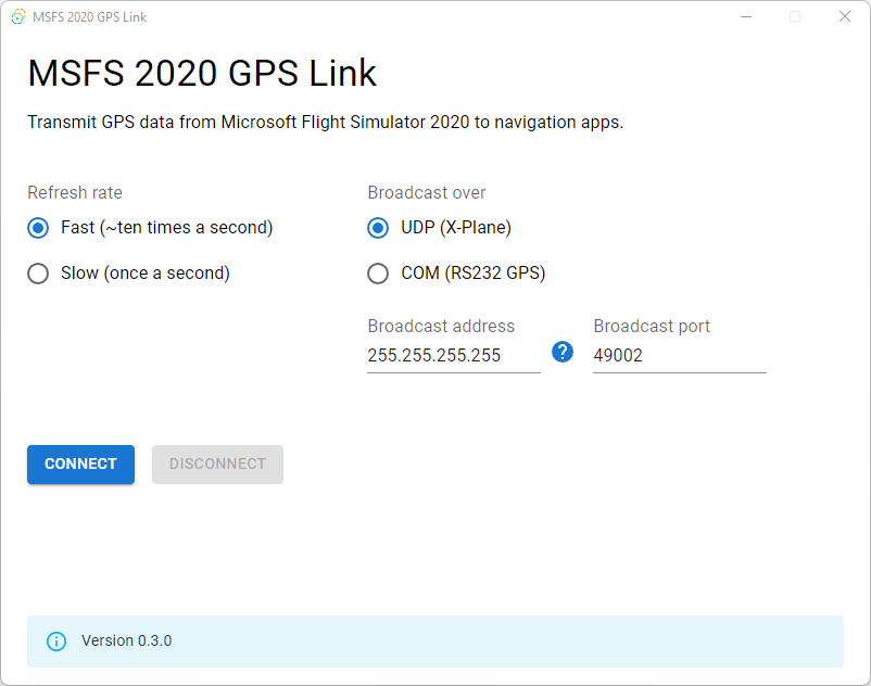 MSFS 2020 GPS Link Usage