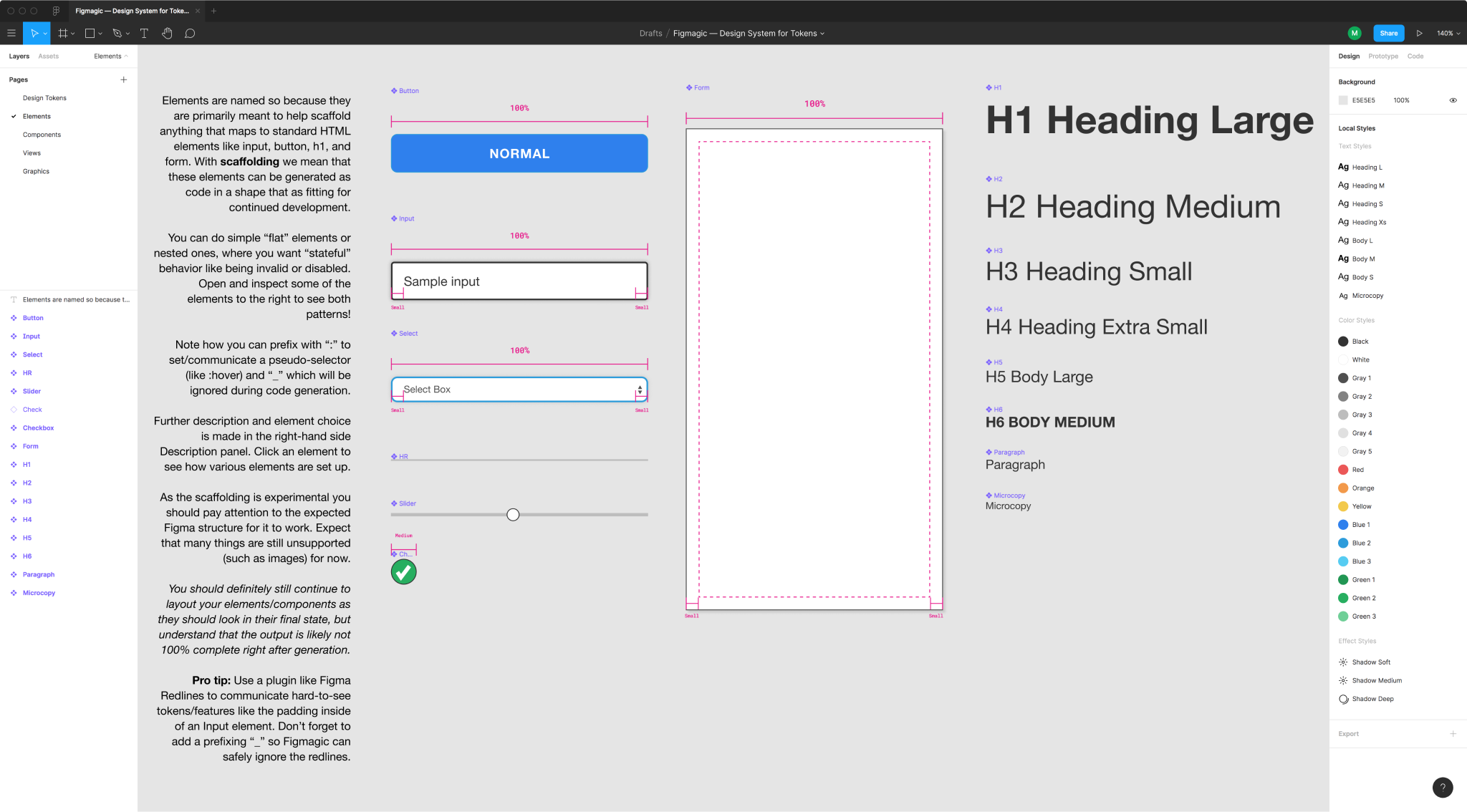 Figma Document Structure: Elements