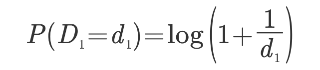 First digit equation