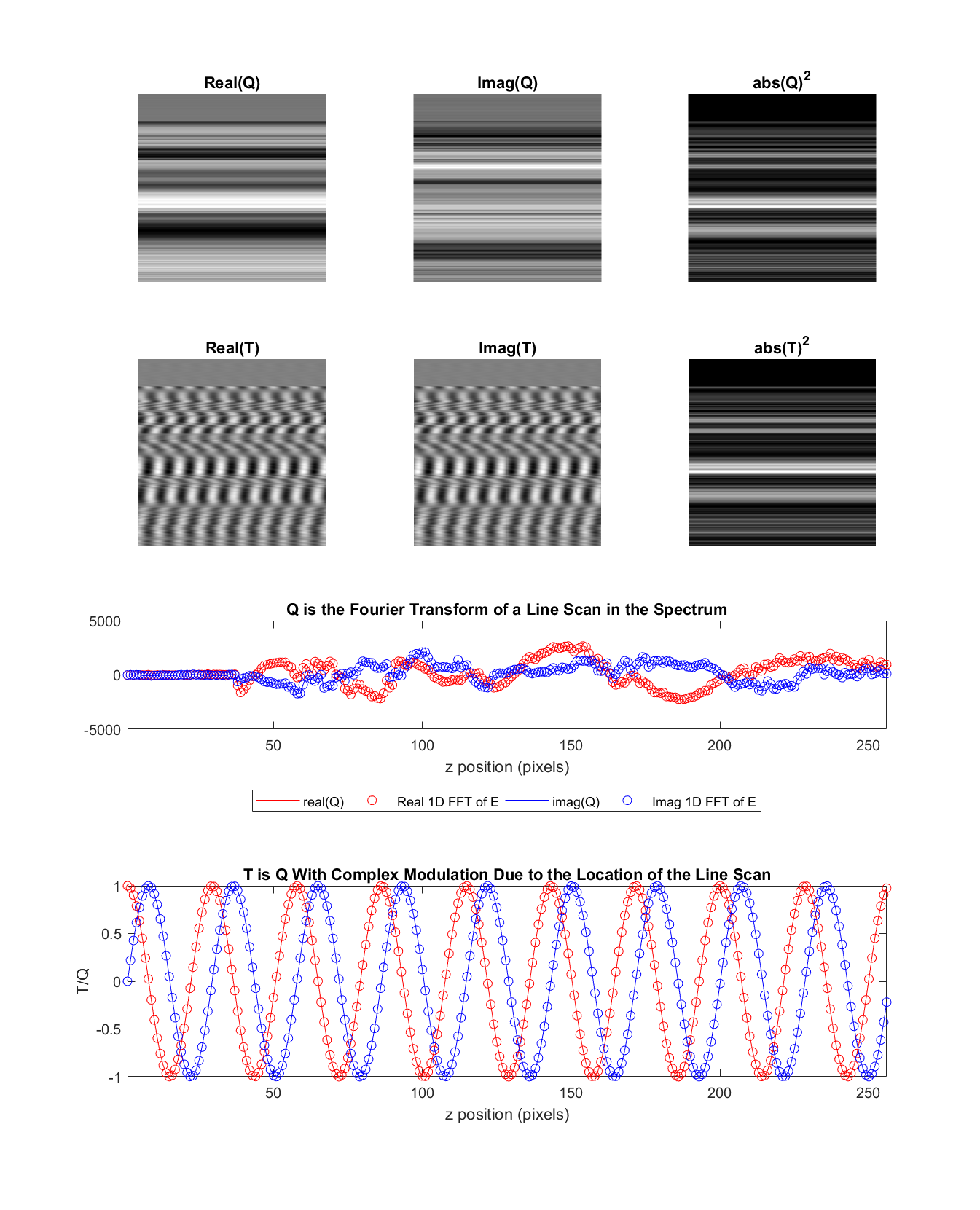 Individual line scan analysis showing complex modulation depending on line scan position