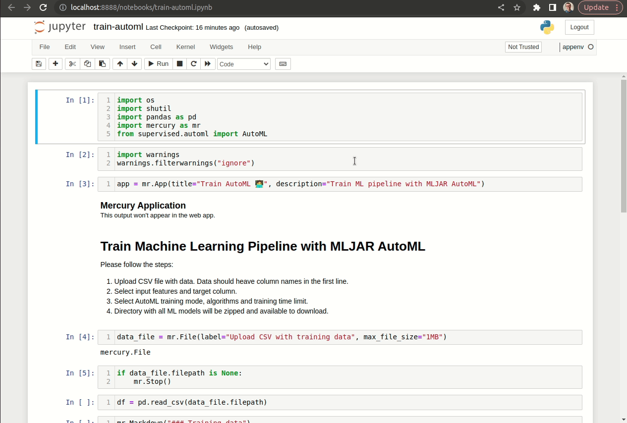 AutoML training notebook
