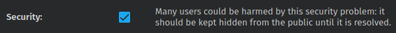Security checkbox