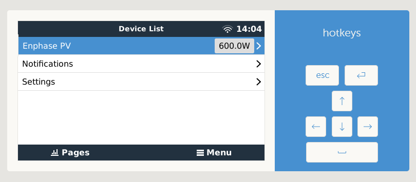 Pv power L1, L2, L3 - device list