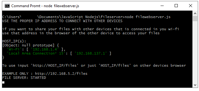 Main Device Running NODE