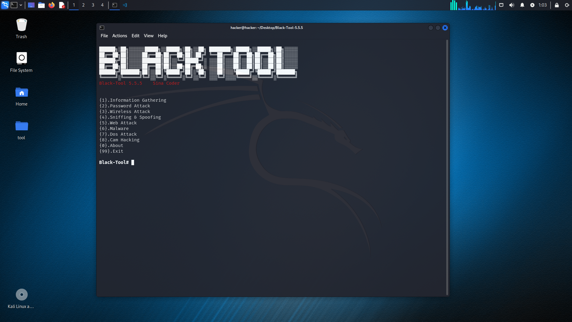 Black-Tool-Screen