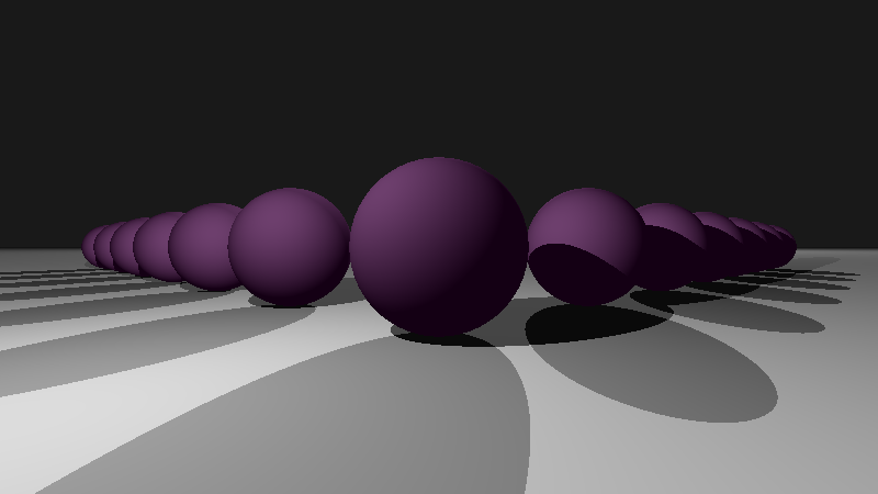 spheres with diffusely scattered localized lights/shadows + ambient light