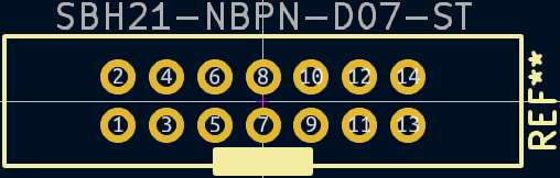 Xilinx JTAG SBH21-NBPN-D07-ST Footprint