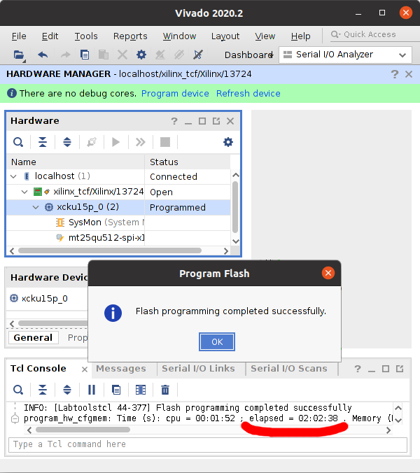 Successful FPGA Configuration Memory Programming