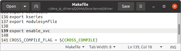 Enable XVC in QDMA Makefile