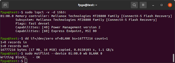 mstflint write BLANK Image to FLASH IC