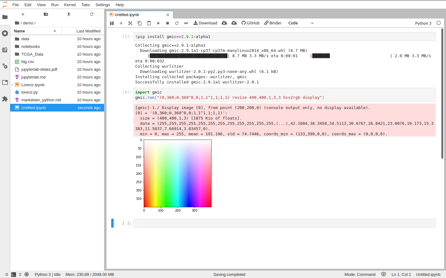 Jupyter support example