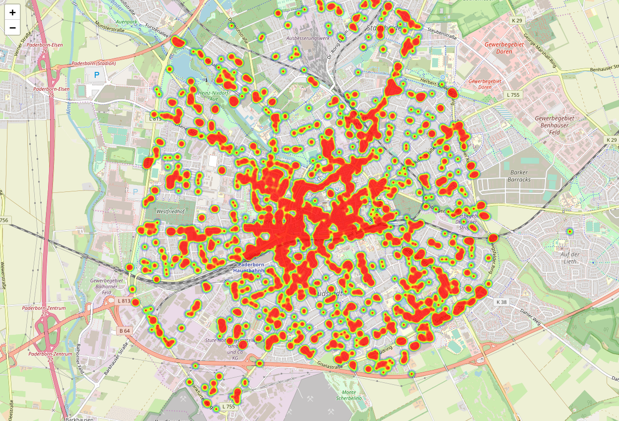 Heatmap of all geopositions