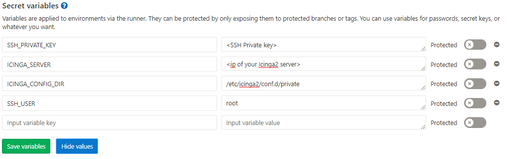 Gitlab - variables