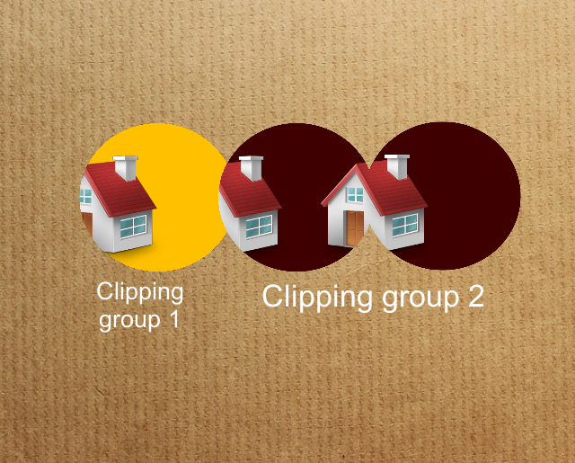 Two separate clipping groups
