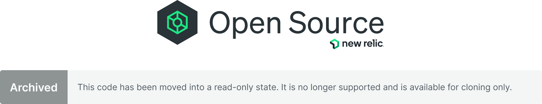 New Relic Open Source archived project banner.
