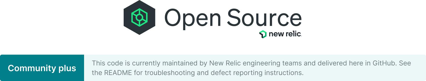 New Relic Open Source community plus project banner.