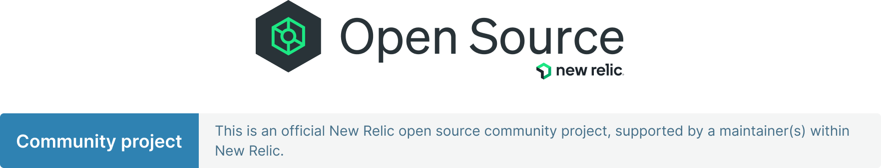 New Relic Open Source community project banner.