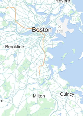 Map of the MBTA Red Line Ashmont branch