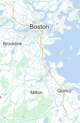 Map of the MBTA Red Line Braintree branch