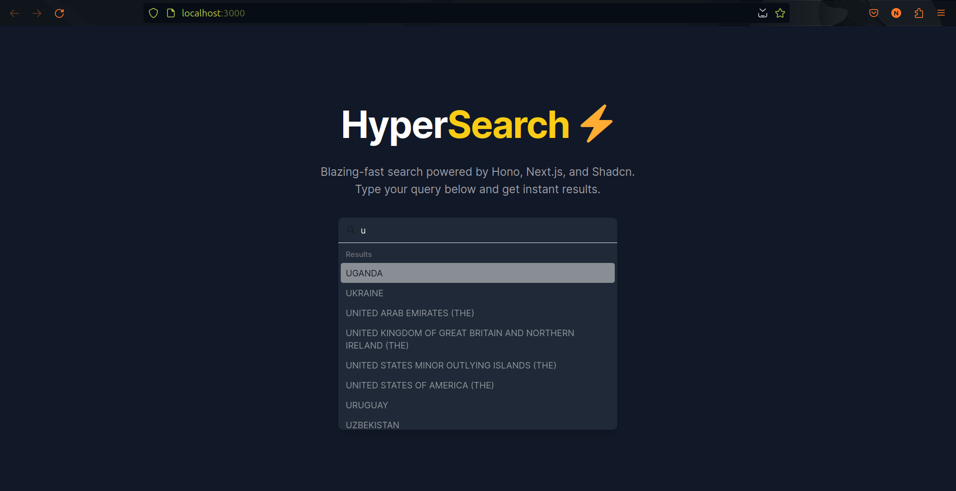 SpeedSearch Application Screenshot