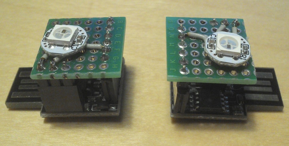 Digispark USB with custom soldered WS2812 LED shield