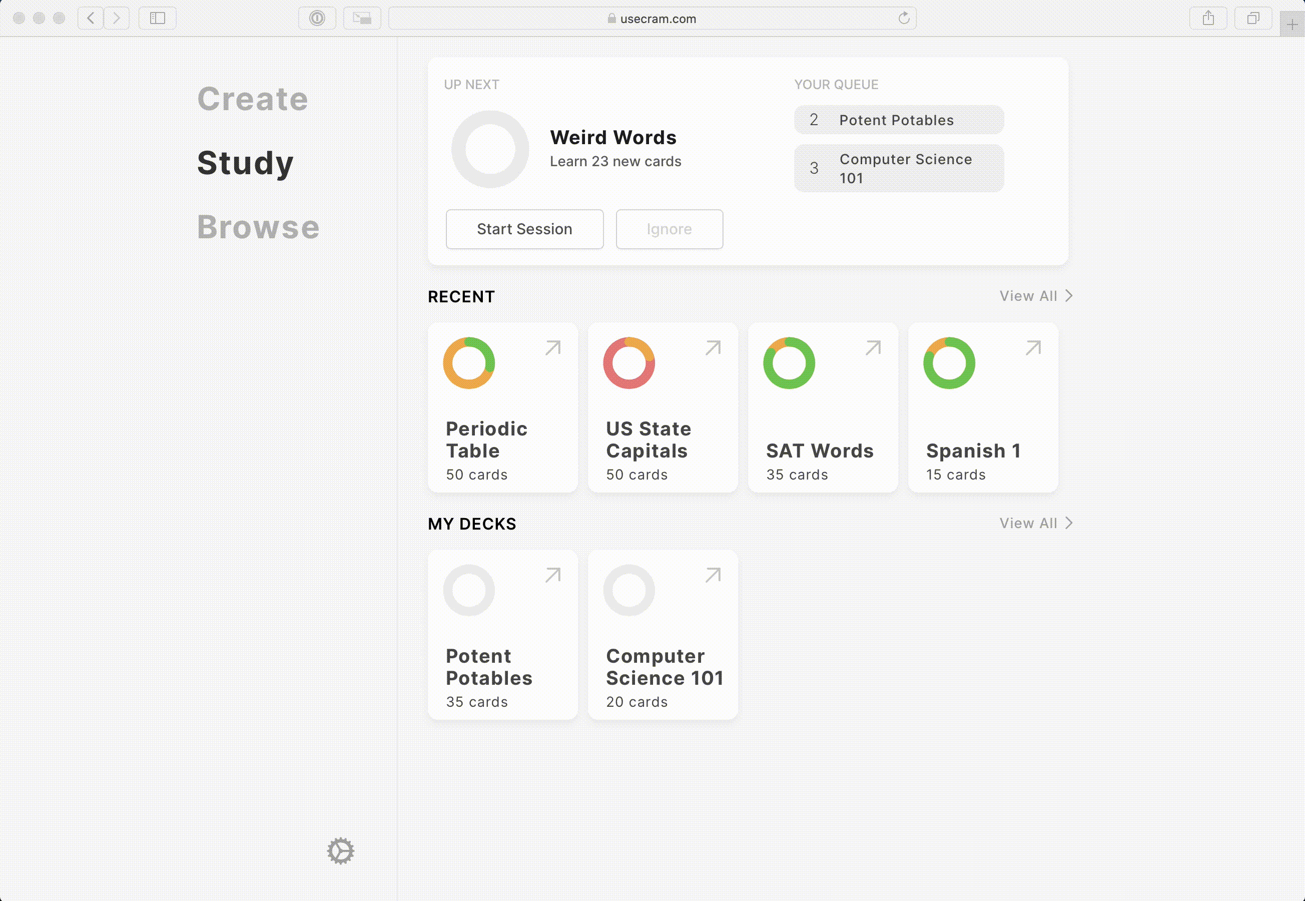 Cram menu