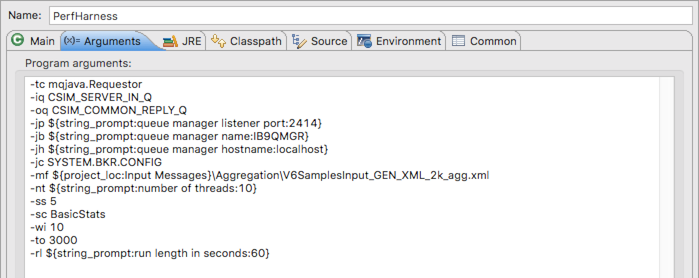 Run Configuration Arguments