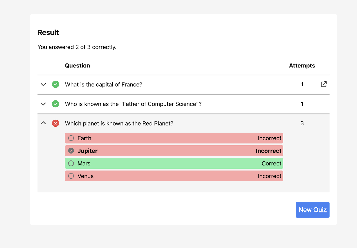 Screenshot showing the component