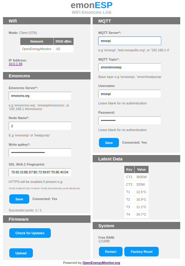 EmonEsp WiFi AP Setup Portal