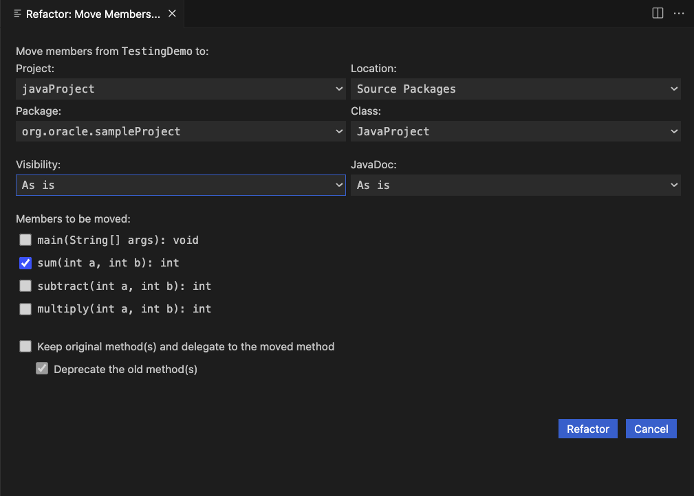 Move members refactoring