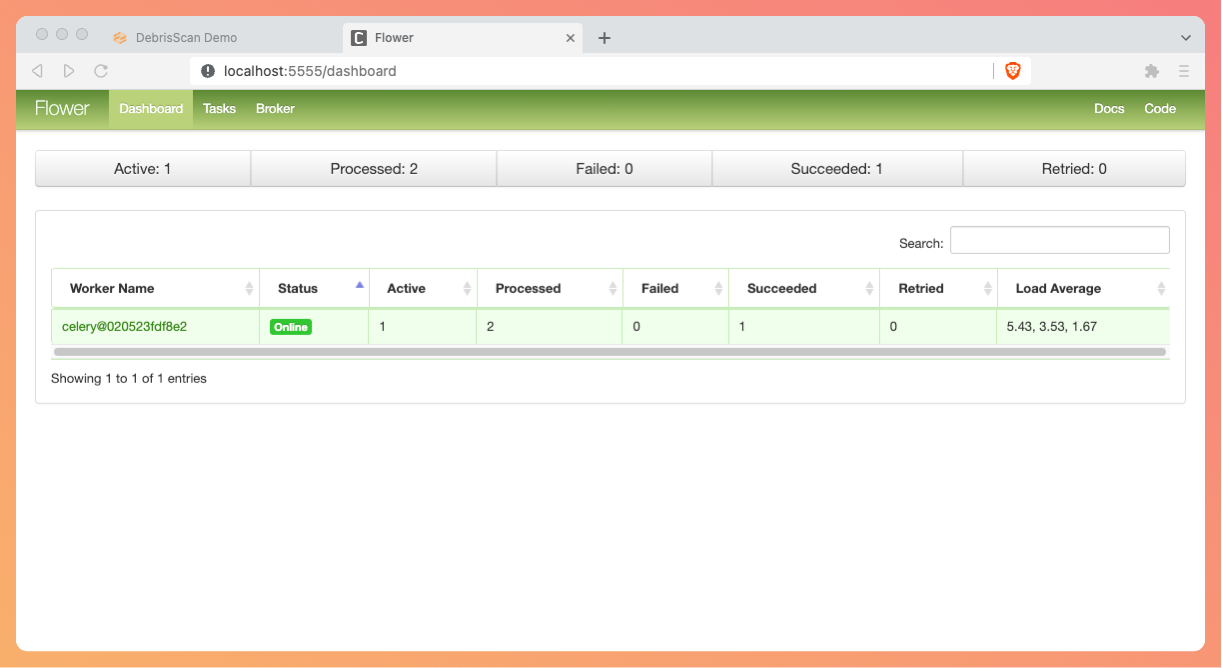 Image showing DebrisScan's Administrative Dashboard.