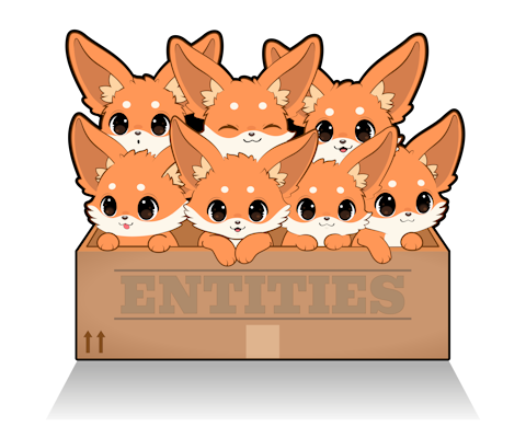 a box of fennecs, 8-color pixel art